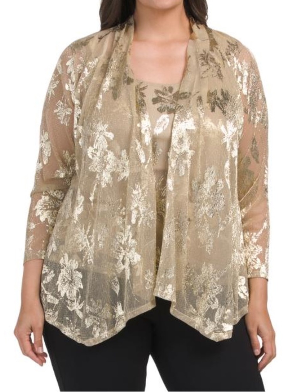MARINA plus made in usa occasion top and shrug twin set